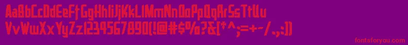 フォントLareynacatalinanf – 紫の背景に赤い文字