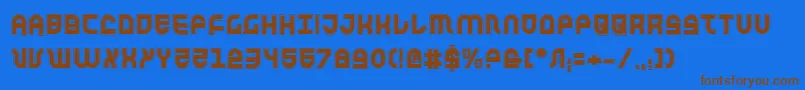 Czcionka Trektroopera – brązowe czcionki na niebieskim tle