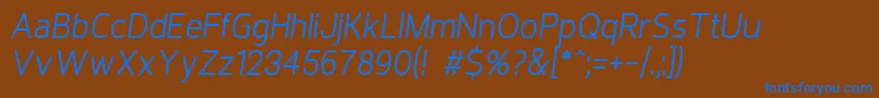 Шрифт RequiemItalic – синие шрифты на коричневом фоне