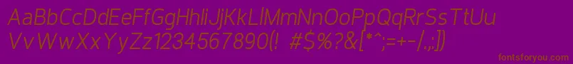 Saiba mais sobre a fonte RequiemItalic Fonte RequiemItalic – fontes marrons em um fundo roxo