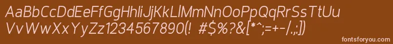フォントRequiemItalic – 茶色の背景にピンクのフォント