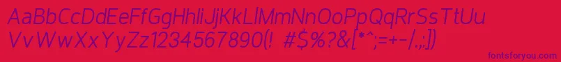 RequiemItalic Font – Purple Fonts on Red Background