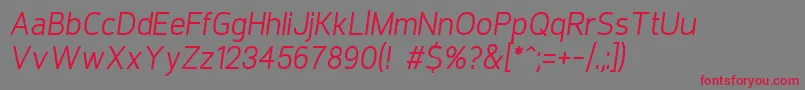 RequiemItalic Font – Red Fonts on Gray Background