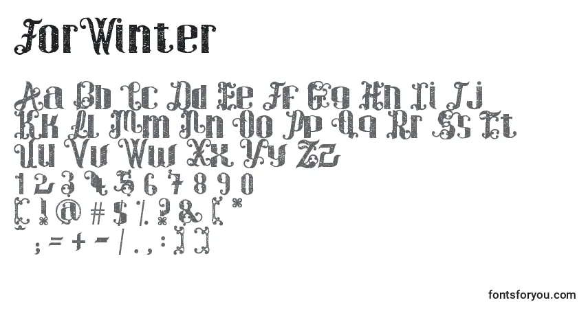 Fuente ForWinter - alfabeto, números, caracteres especiales