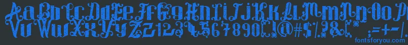 ForWinter Font – Blue Fonts on Black Background