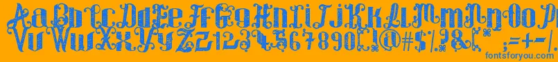 ForWinter Font – Blue Fonts on Orange Background
