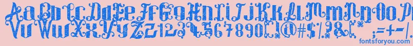 ForWinter Font – Blue Fonts on Pink Background