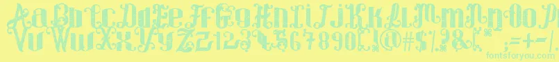 ForWinter Font – Green Fonts on Yellow Background