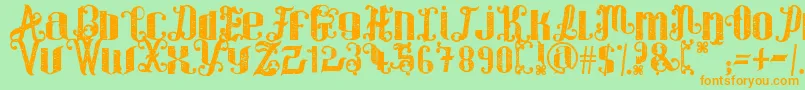 ForWinter Font – Orange Fonts on Green Background