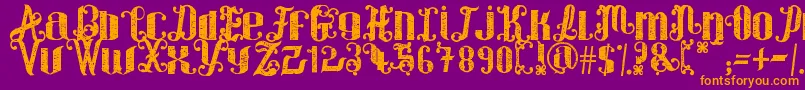 ForWinter Font – Orange Fonts on Purple Background