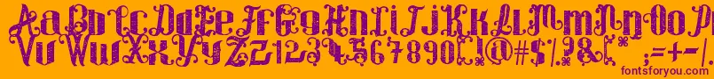 ForWinter Font – Purple Fonts on Orange Background
