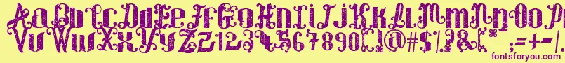 ForWinter Font – Purple Fonts on Yellow Background