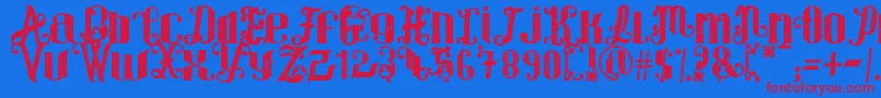 ForWinter Font – Red Fonts on Blue Background