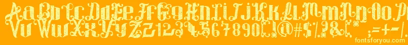 Шрифт ForWinter – жёлтые шрифты на оранжевом фоне
