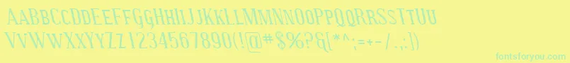 SfcovingtonscrevItalic Font – Green Fonts on Yellow Background