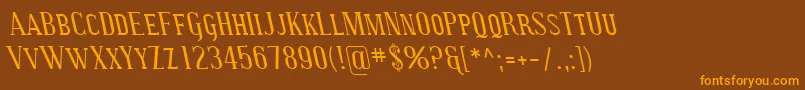 SfcovingtonscrevItalic Font – Orange Fonts on Brown Background
