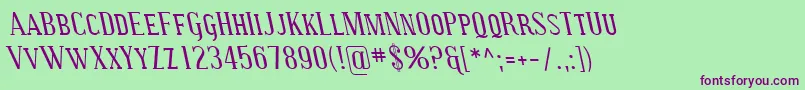 SfcovingtonscrevItalic Font – Purple Fonts on Green Background