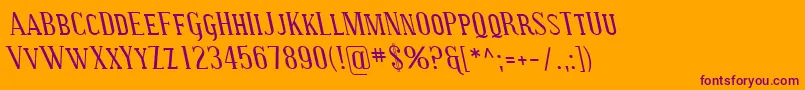 SfcovingtonscrevItalic Font – Purple Fonts on Orange Background