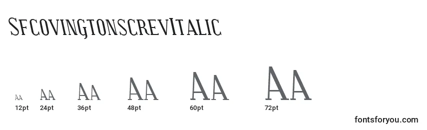 Размеры шрифта SfcovingtonscrevItalic
