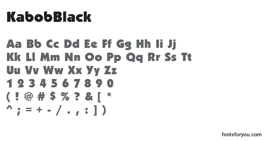 Шрифт KabobBlack – алфавит, цифры, специальные символы