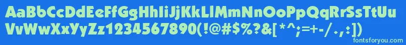 KabobBlack Font – Green Fonts on Blue Background