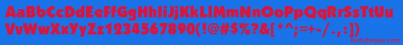 フォントKabobBlack – 赤い文字の青い背景