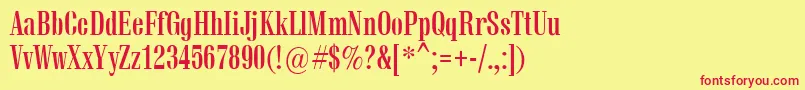 フォントVetrenBold – 赤い文字の黄色い背景