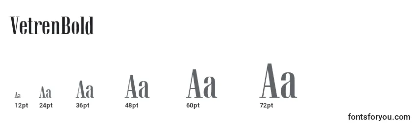 VetrenBold Font Sizes