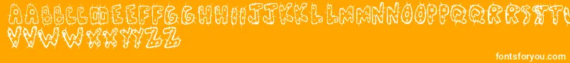 Cactl-Schriftart – Weiße Schriften auf orangefarbenem Hintergrund
