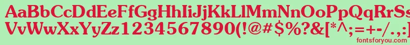 SouvenB Font – Red Fonts on Green Background