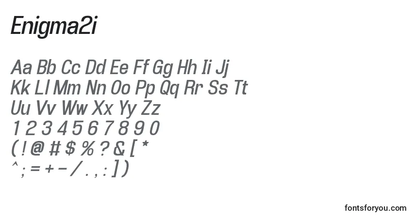 Schriftart Enigma2i – Alphabet, Zahlen, spezielle Symbole