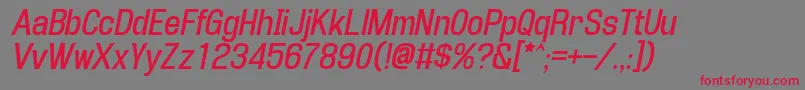 フォントEnigma2i – 赤い文字の灰色の背景