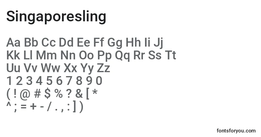 Шрифт Singaporesling – алфавит, цифры, специальные символы