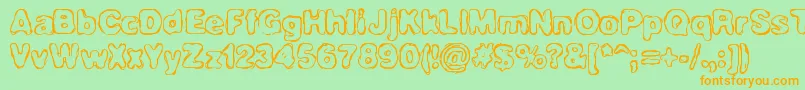 HassleBrk Font – Orange Fonts on Green Background