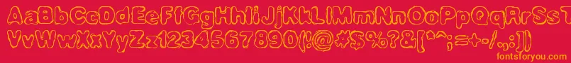 HassleBrk Font – Orange Fonts on Red Background