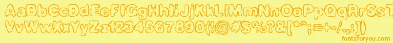 HassleBrk Font – Orange Fonts on Yellow Background