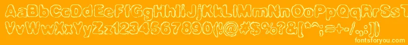 HassleBrk-Schriftart – Gelbe Schriften auf orangefarbenem Hintergrund