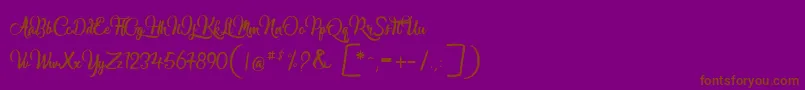 Marguaritas-Schriftart – Braune Schriften auf violettem Hintergrund