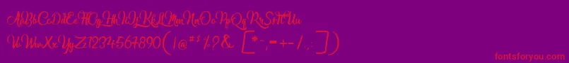 Marguaritas Font – Red Fonts on Purple Background