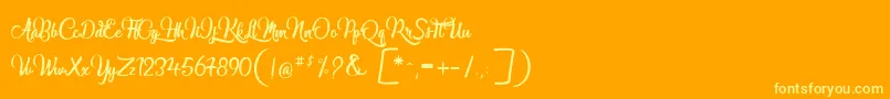 Marguaritas-Schriftart – Gelbe Schriften auf orangefarbenem Hintergrund