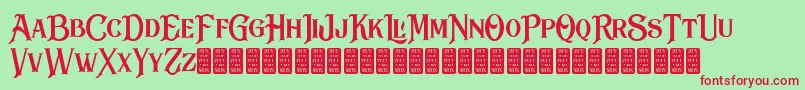 BlackDramaDemo Font – Red Fonts on Green Background