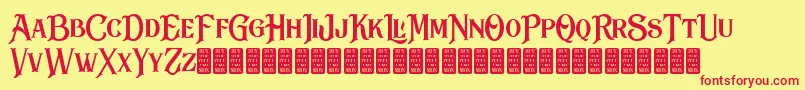 BlackDramaDemo Font – Red Fonts on Yellow Background