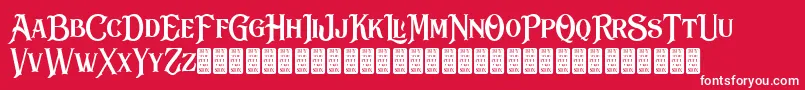 BlackDramaDemo-Schriftart – Weiße Schriften auf rotem Hintergrund