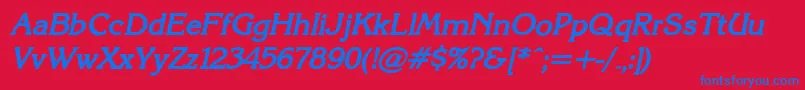 KarinacBolditalic Font – Blue Fonts on Red Background