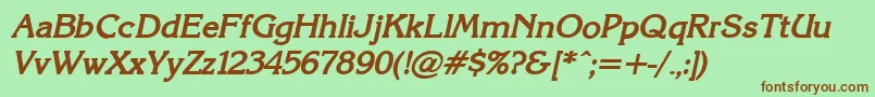 KarinacBolditalic Font – Brown Fonts on Green Background