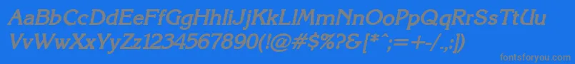 KarinacBolditalic Font – Gray Fonts on Blue Background