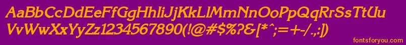 KarinacBolditalic Font – Orange Fonts on Purple Background