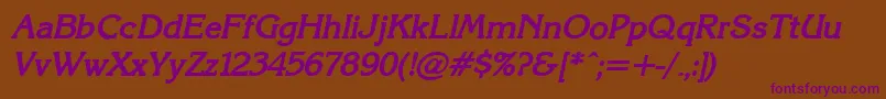 KarinacBolditalic Font – Purple Fonts on Brown Background