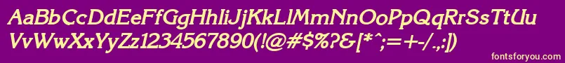 KarinacBolditalic Font – Yellow Fonts on Purple Background