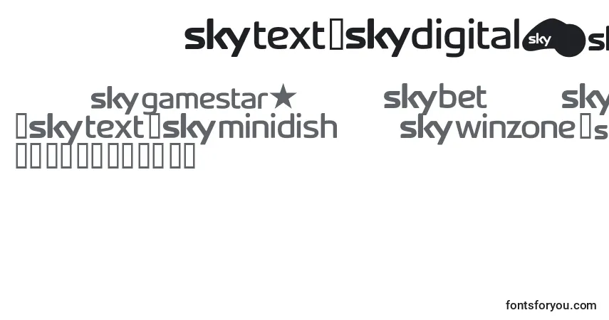 A fonte Skyfontbrands – alfabeto, números, caracteres especiais